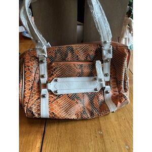 MAXX New York Trendy Croco Embossed Pvc Purse, Orange NWT‎ Fall Colors